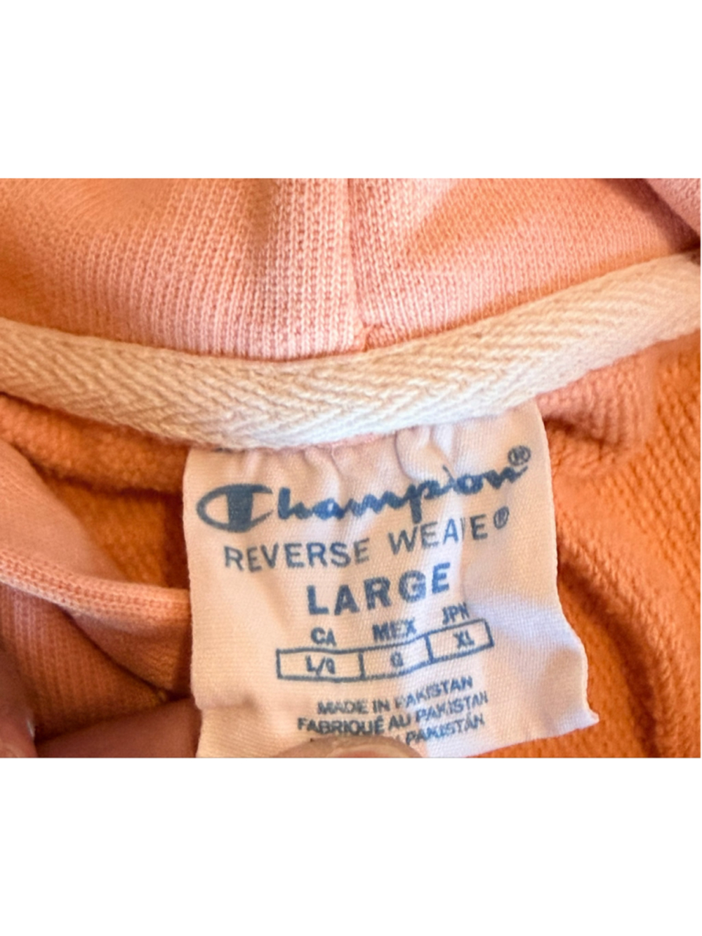 Texas A&M Champion Unisex Reverse Weave Hoodie Sz L Pastel Peach Sweatshirt - Picture 12 of 12